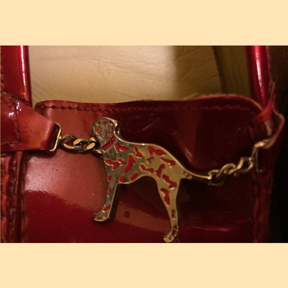 Stuart Weizmann Metallic Red Loafers With Brass A… - image 2